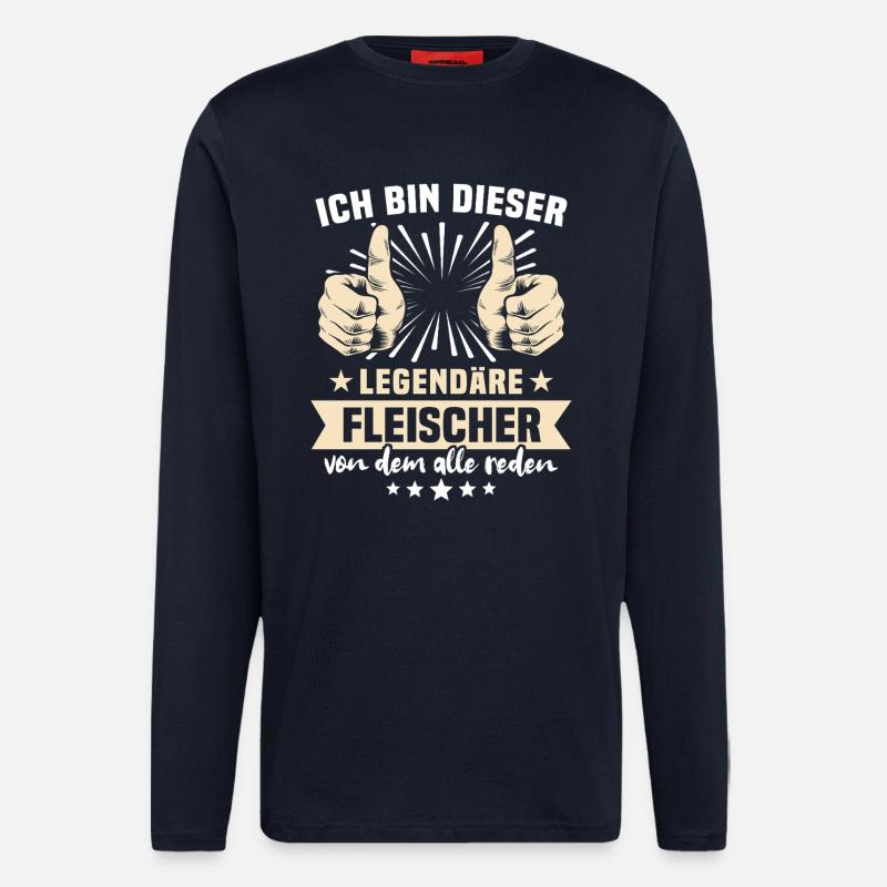 Fleischer Sprüche - Langarmshirt - made by SPREAD  - DARK NAVY