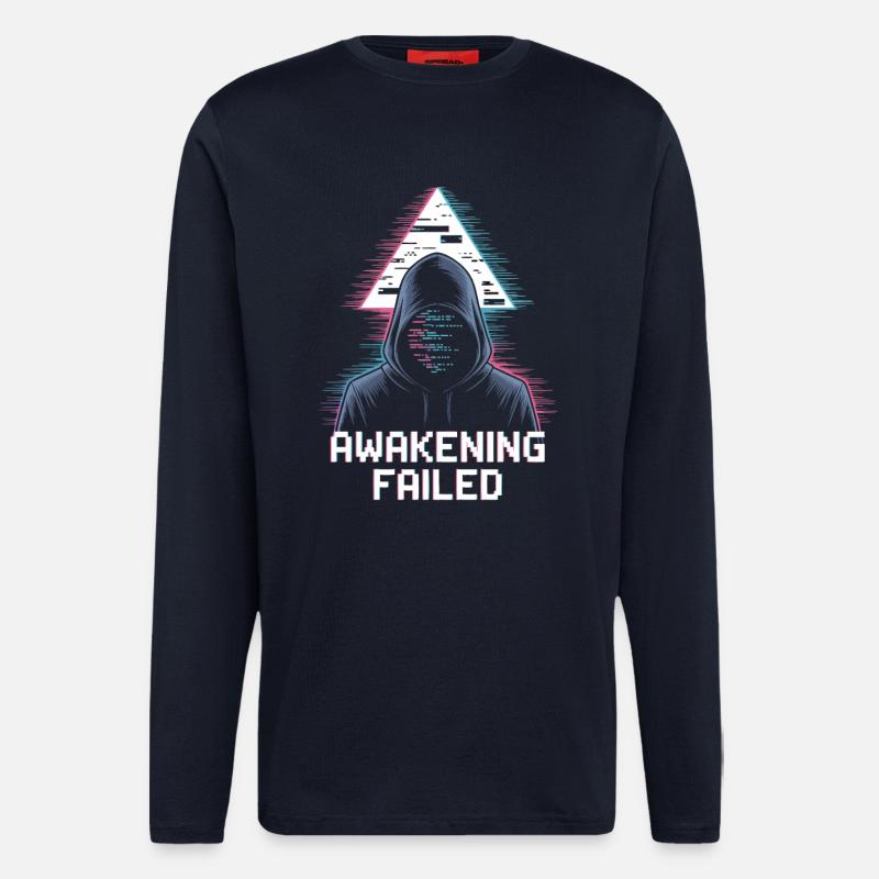 Awakening Failed – Neon Glitch Figur - Langarmshirt - made by SPREAD  - DARK NAVY