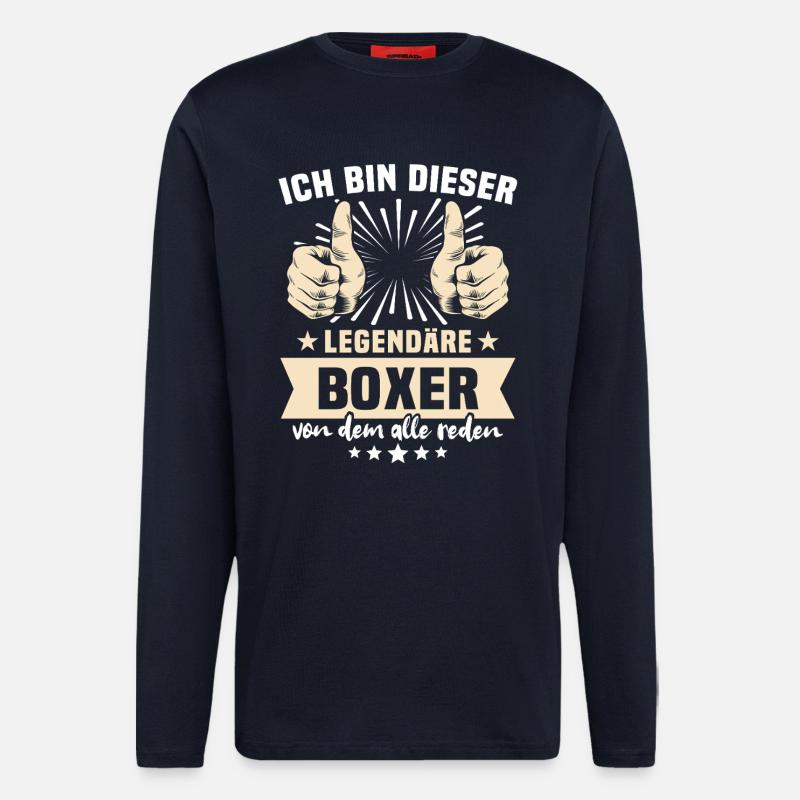 Boxer Sprüche - Langarmshirt - made by SPREAD  - DARK NAVY