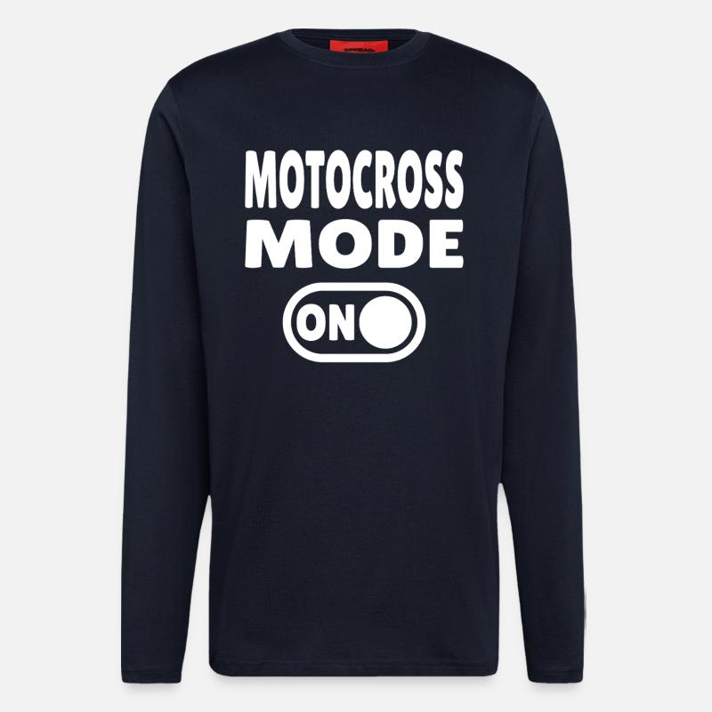Motocross Mode ON – Dirt & Adrenalin - Langarmshirt - made by SPREAD  - DARK NAVY