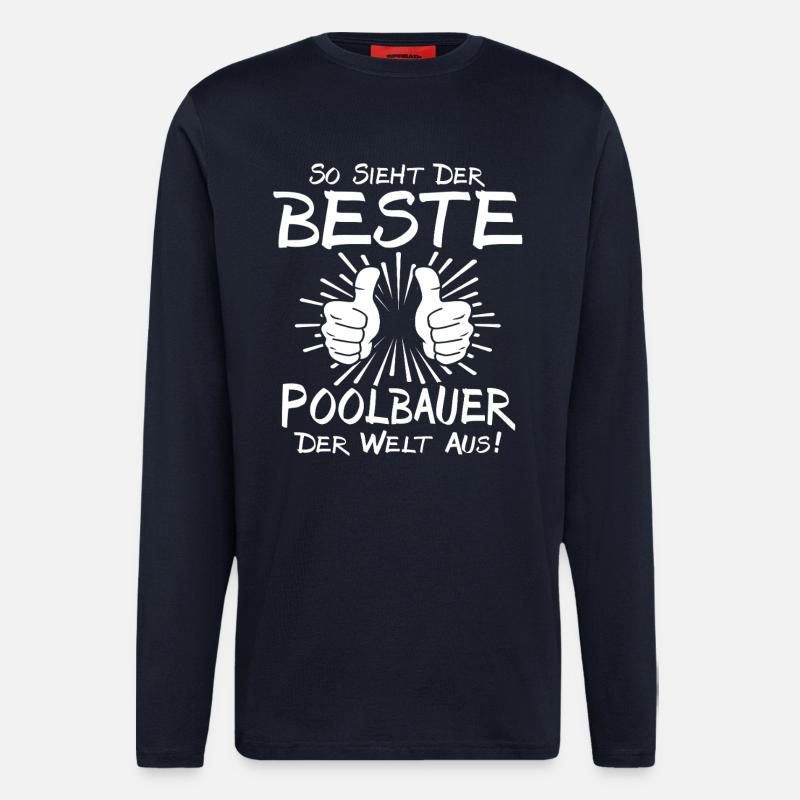 Best Pool Builder - Longsleeve - made by SPREAD  - DARK NAVY