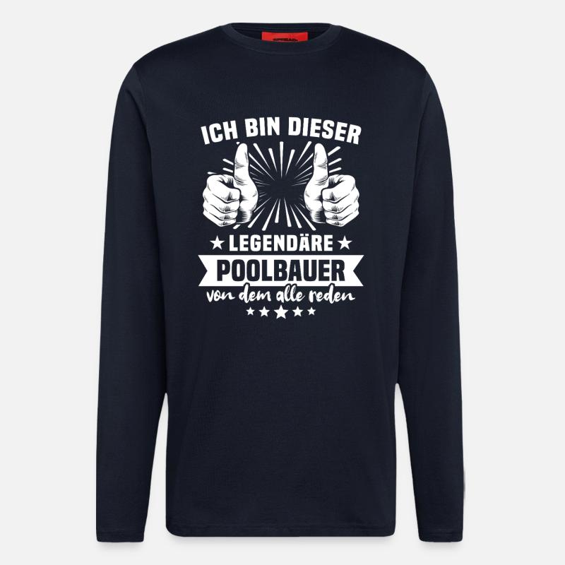 Poolbauer Legende - Langarmshirt - made by SPREAD  - DARK NAVY