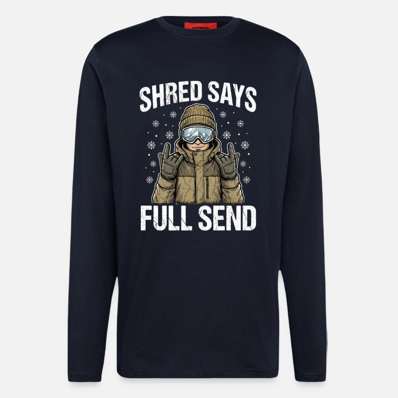 Shred Says Full Send Snow - Langarmshirt - made by SPREAD  - DARK NAVY