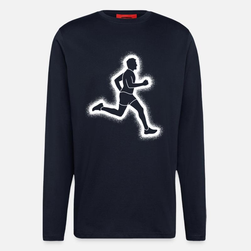 Running Jogging Men's Boys Runner - Longsleeve - made by SPREAD  - DARK NAVY