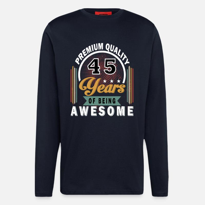 45 Jahre Awesome Jubiläum - Langarmshirt - made by SPREAD  - DARK NAVY