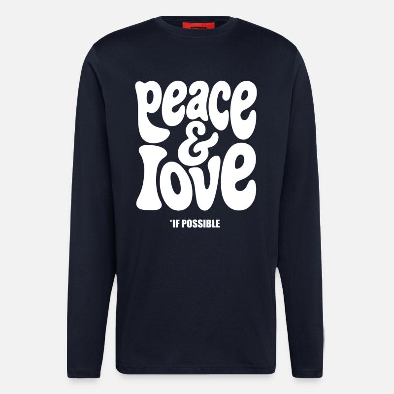FRIEDENSLIEBE #2 – lass uns reden. - Langarmshirt - made by SPREAD  - DARK NAVY