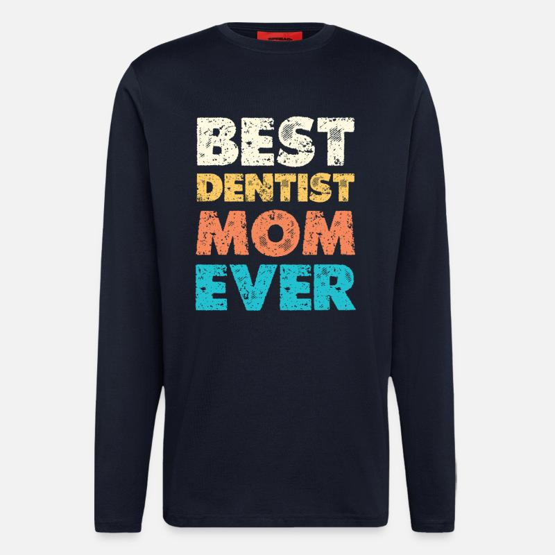 Beste Zahnärztin Mama - Langarmshirt - made by SPREAD  - DARK NAVY
