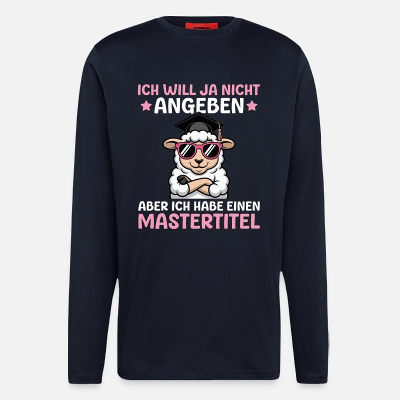 Masterprüfung bestanden Studentin Master Abschluss - Langarmshirt - made by SPREAD - DARK NAVY