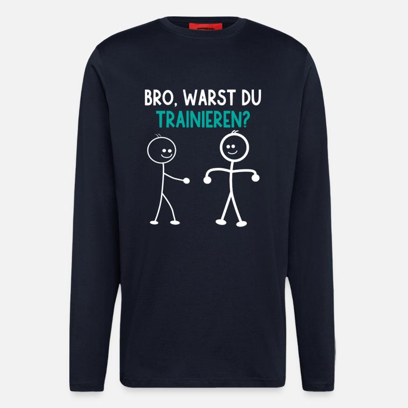 Strichmännchen WARST DU TRAINIEREN LUSTIG - Langarmshirt - made by SPREAD  - DARK NAVY