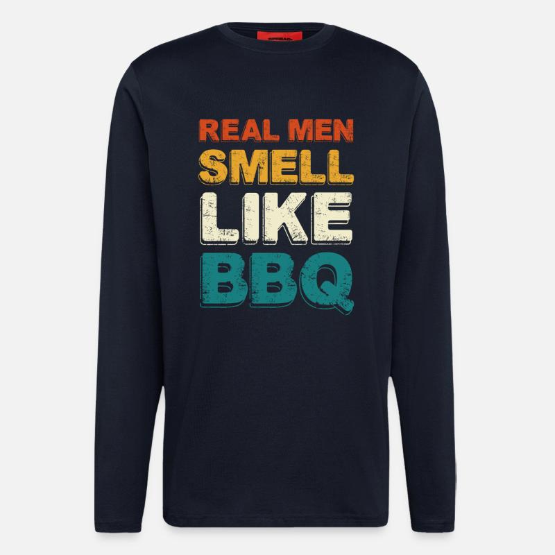 Real Men Smell Like BBQ - Longsleeve - made by SPREAD - DARK NAVY
