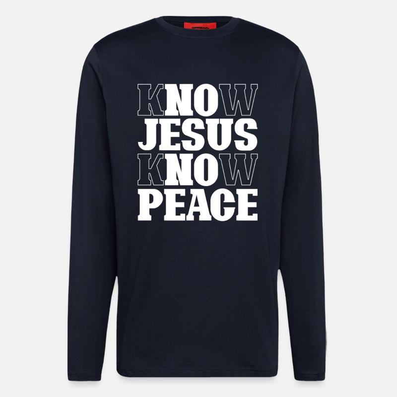 Know Jesus Know Peace Lettering - Longsleeve - made by SPREAD  - DARK NAVY