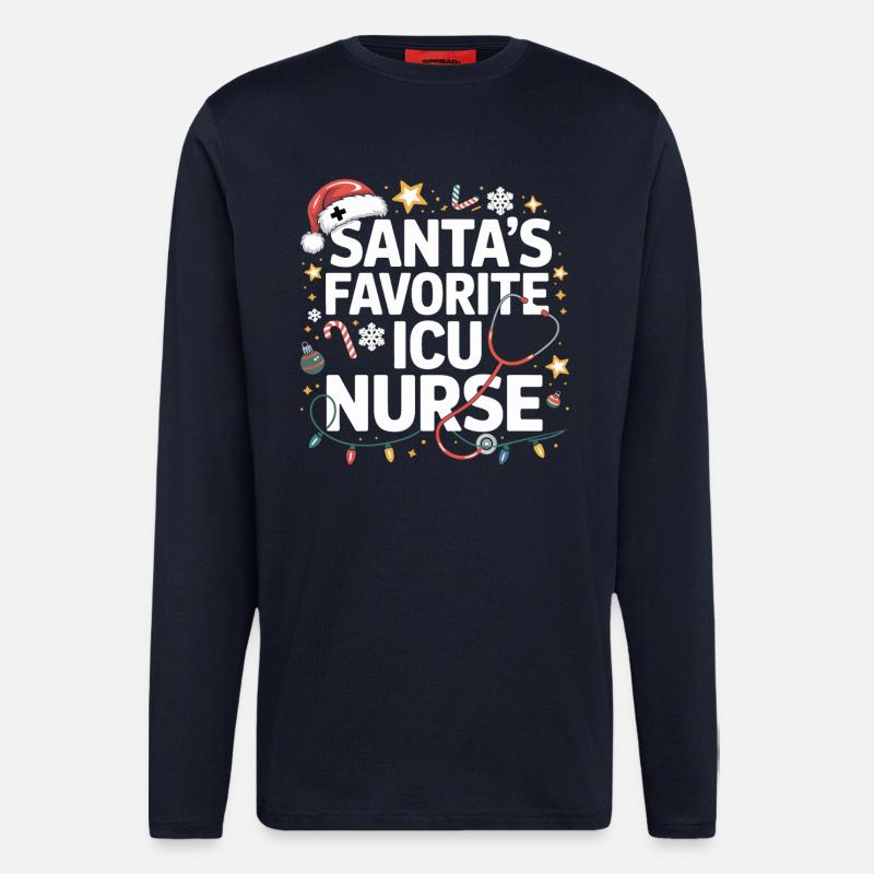 Santa ICU Pflegeheldin - Langarmshirt - made by SPREAD  - DARK NAVY