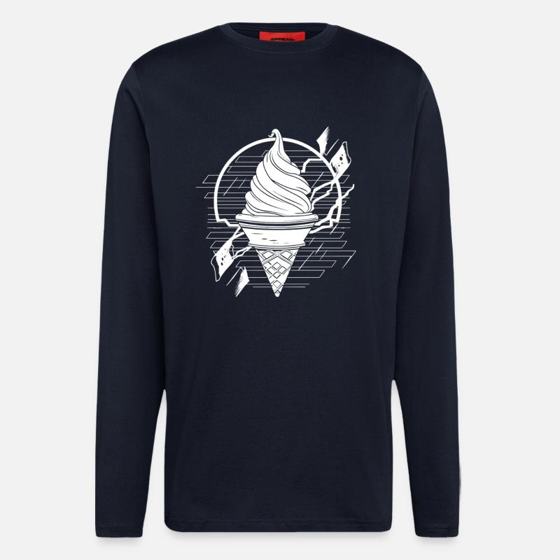 Softeis Zeichnung - Langarmshirt - made by SPREAD  - DARK NAVY