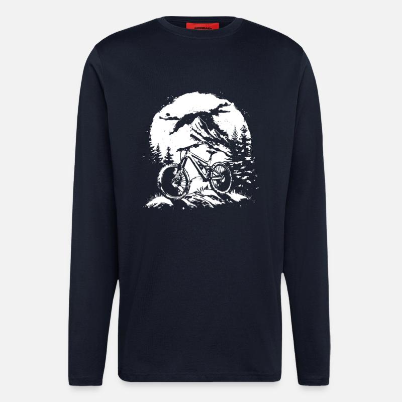 Mountainbiker Grafik - Langarmshirt - made by SPREAD  - DARK NAVY