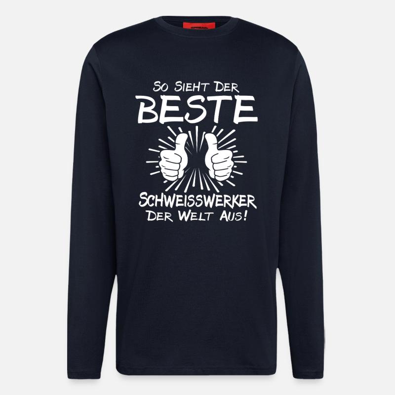 Bester Schweisswerker - Langarmshirt - made by SPREAD  - DARK NAVY