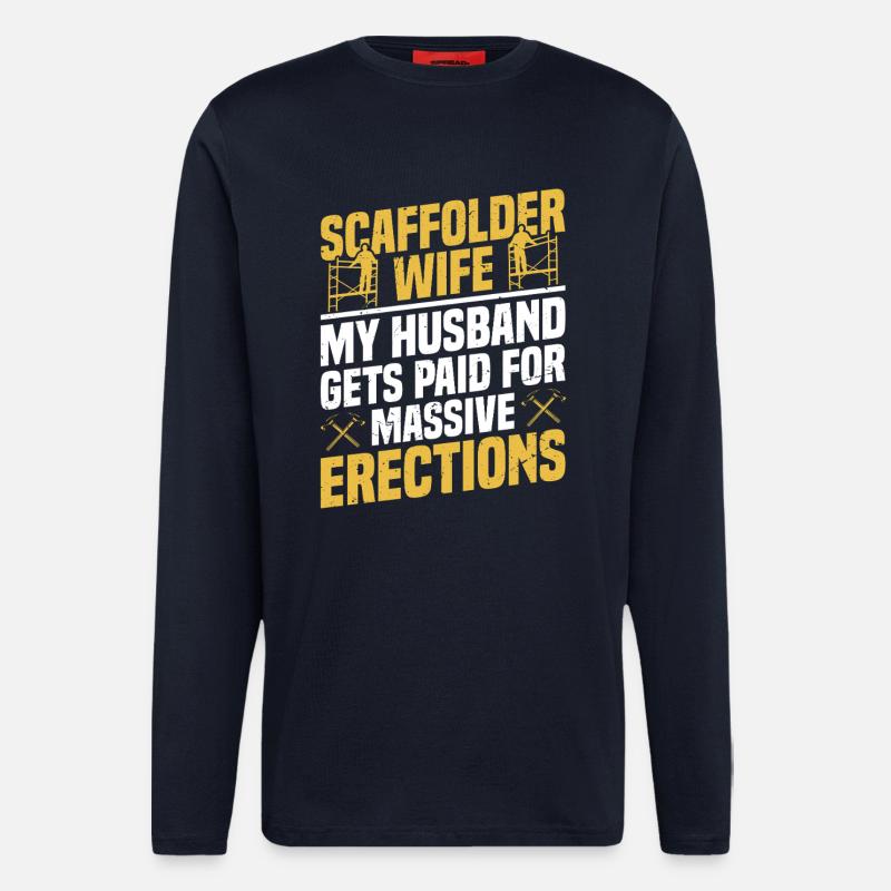 Gerüstehefrau Bauarbeiterin - Langarmshirt - made by SPREAD  - DARK NAVY