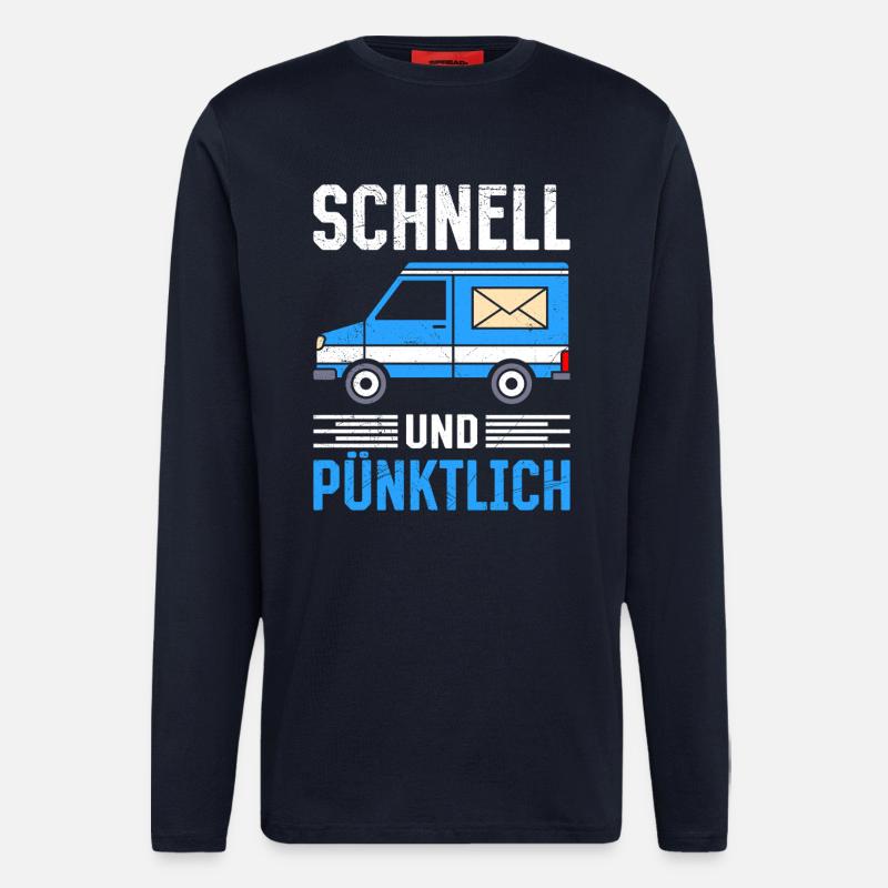 Postman FAST AND PUNCTUAL Fun - Longsleeve - made by SPREAD  - DARK NAVY