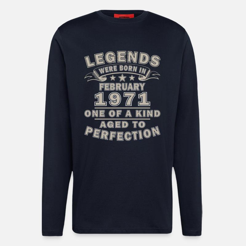 Februar 1971 - Geschenk Februar 1971 - Langarmshirt - made by SPREAD  - DARK NAVY