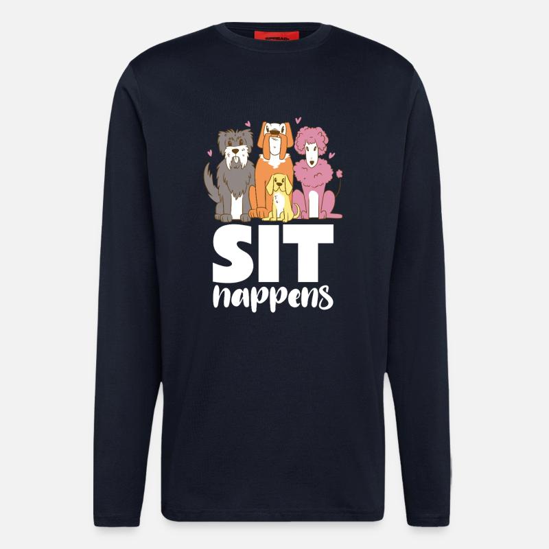 Hundebande Sit Happens - Langarmshirt - made by SPREAD - DARK NAVY