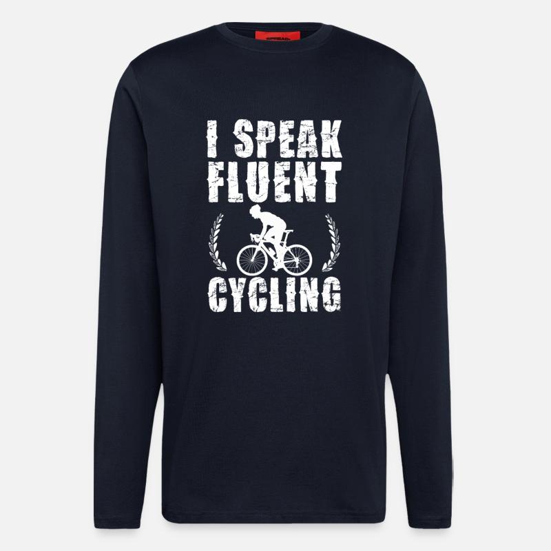 I'm talking fluent cycling - Longsleeve - made by SPREAD - DARK NAVY