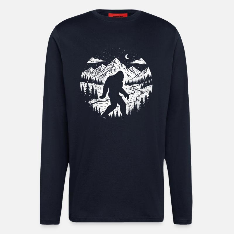 Bigfoot Forest Night Sasquatch - Langarmshirt - made by SPREAD  - DARK NAVY