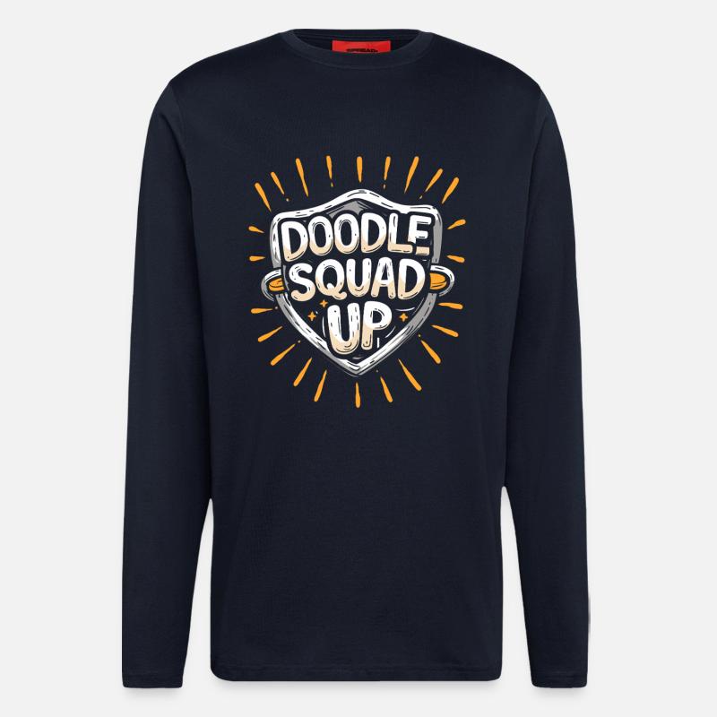 Doodle Squad Up Doodle Drawing - Longsleeve - made by SPREAD  - DARK NAVY