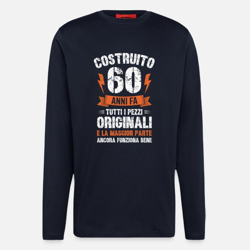 60 Anni fa compleanno retrò divertente - Langarmshirt - made by SPREAD  - DARK NAVY