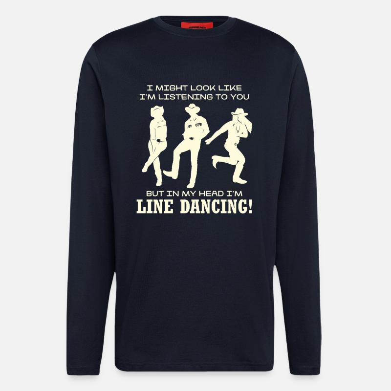 Line Dancing Silhouette Humor - Langarmshirt - made by SPREAD  - DARK NAVY
