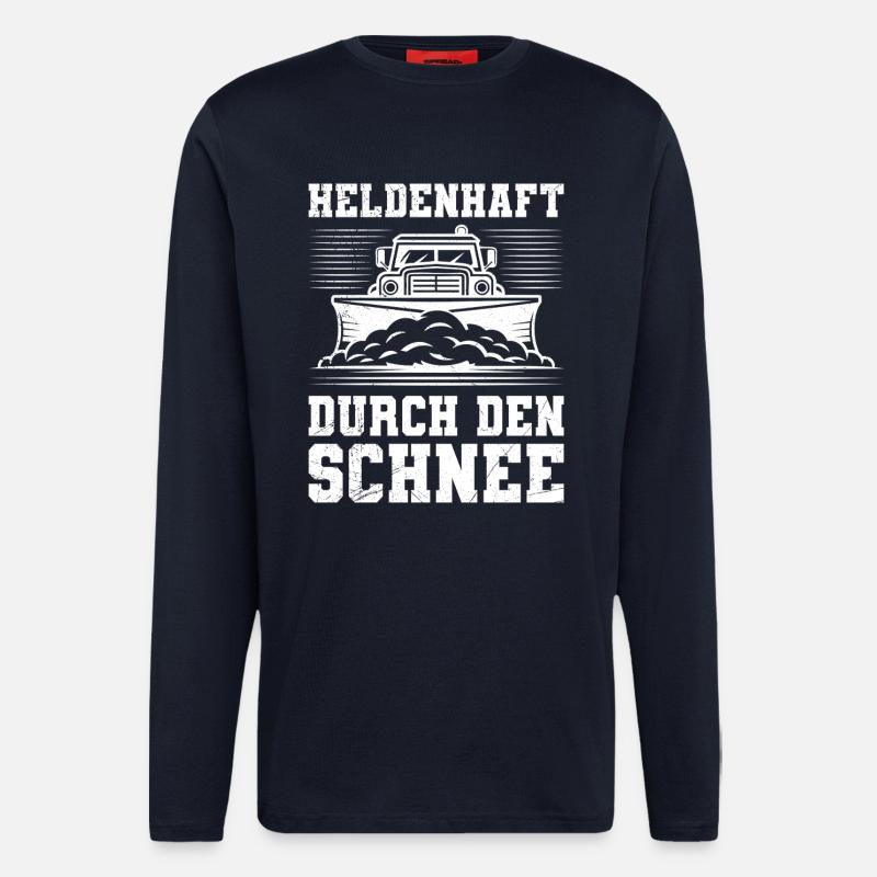 Schneeräumen HELDENHAFT DURCH DEN SCHNEE - Langarmshirt - made by SPREAD  - DARK NAVY