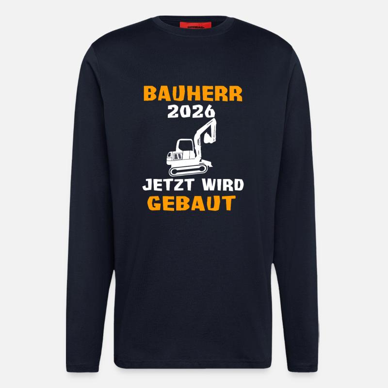 Builder Excavator House Construction Dream House - Longsleeve - made by SPREAD  - DARK NAVY