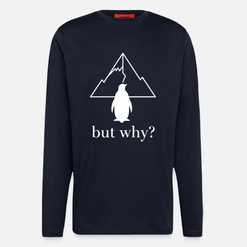 Pinguin | Lustiger Nihilistic Pinguin - Langarmshirt - made by SPREAD  - DARK NAVY
