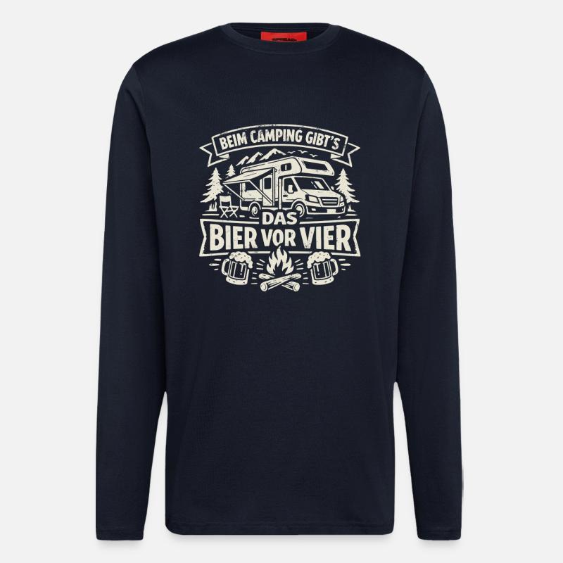 Camping | Beer before four - Longsleeve - made by SPREAD  - DARK NAVY