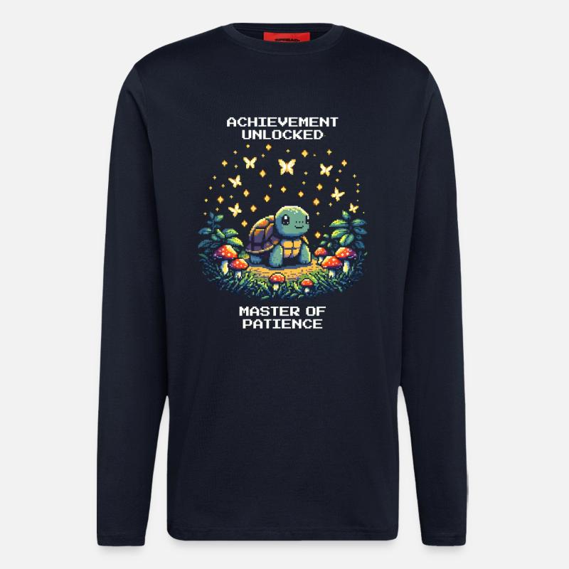 Geduld freigeschaltet | Schildkröte - Langarmshirt - made by SPREAD - DARK NAVY