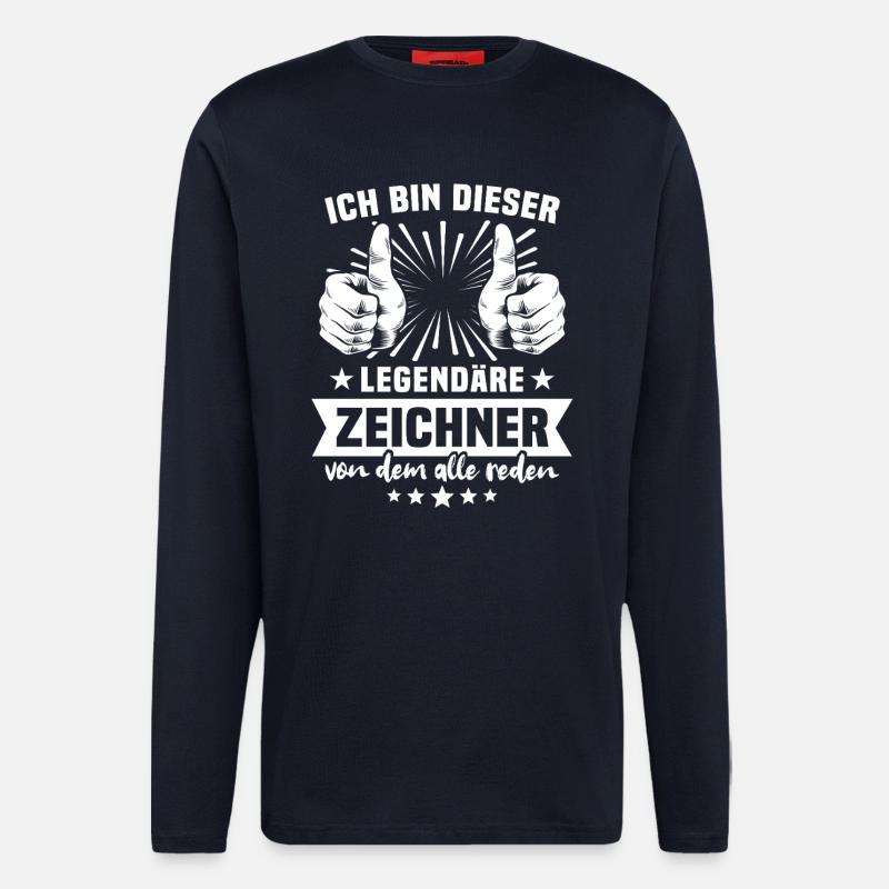 Zeichner Legende - Langarmshirt - made by SPREAD  - DARK NAVY