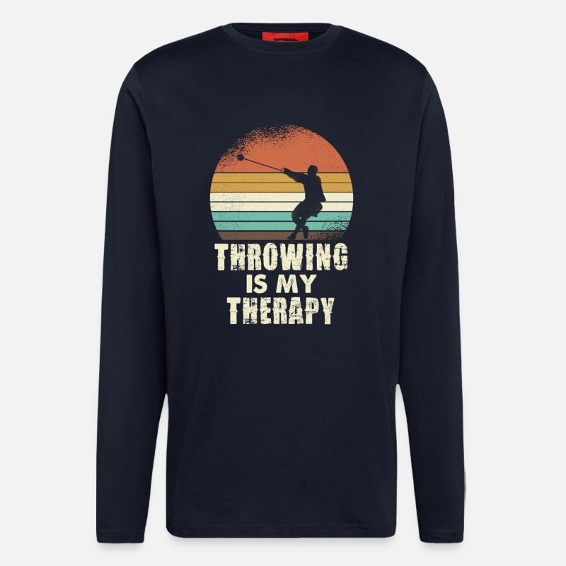 Throwing Therapy Retro Sunset - Longsleeve - made by SPREAD  - DARK NAVY