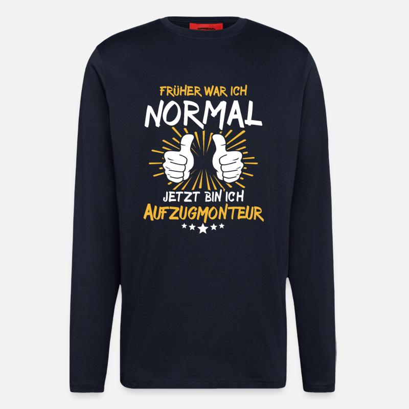 elevator mechanic saying - Longsleeve - made by SPREAD  - DARK NAVY