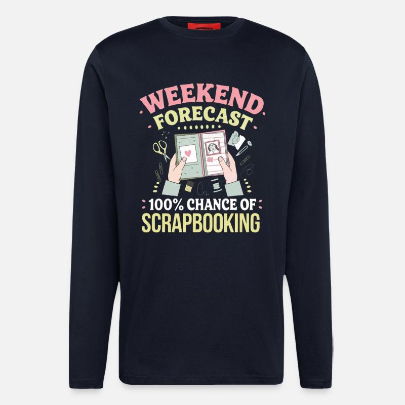 Wochenende Scrapbooking Vorhersage - Langarmshirt - made by SPREAD  - DARK NAVY