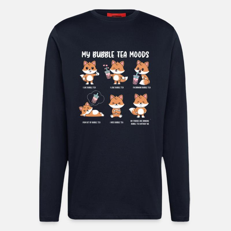 Fuchs Bubble Tea Meme - Langarmshirt - made by SPREAD  - DARK NAVY