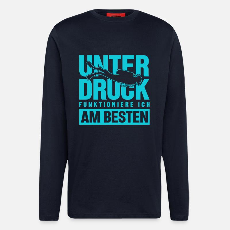 I function best under pressure divers - Longsleeve - made by SPREAD  - DARK NAVY