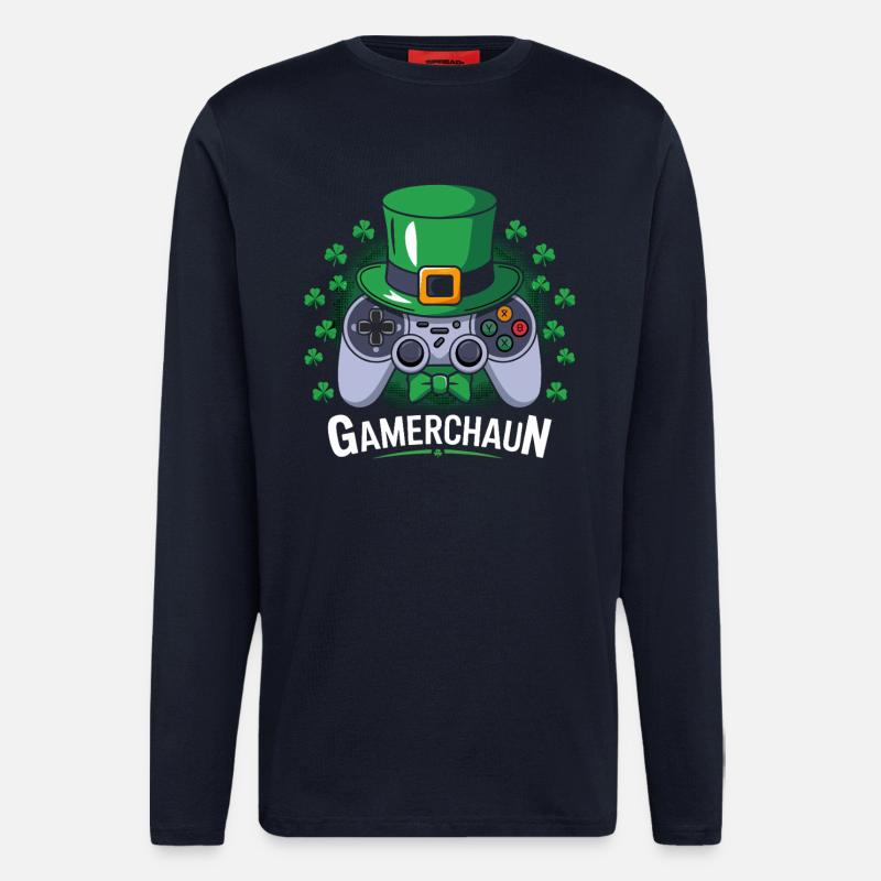 GameChaun Leprechaun Controller Motif - Longsleeve - made by SPREAD  - DARK NAVY