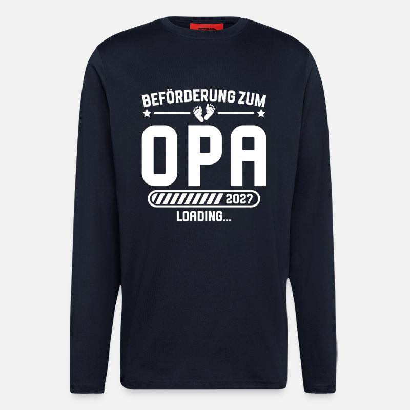 Werdender Opa 2027 Beförderung Schwangerschaft - Langarmshirt - made by SPREAD  - DARK NAVY