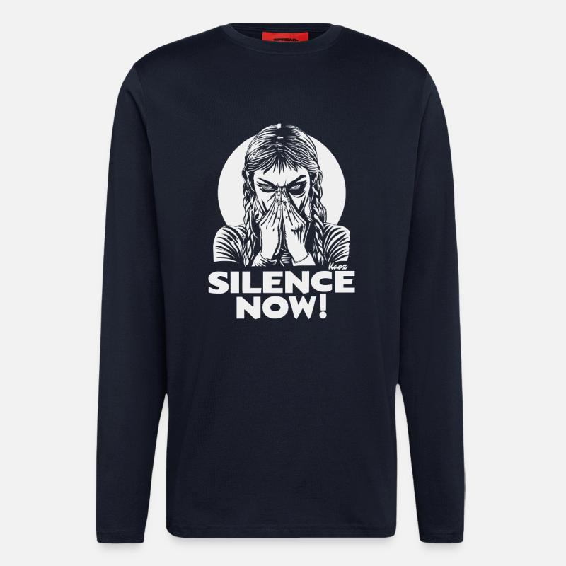 Silence Now Face Emblem - Langarmshirt - made by SPREAD  - DARK NAVY