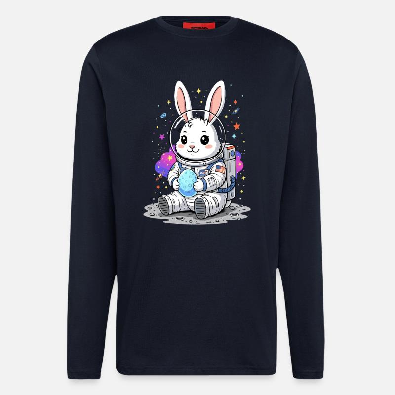 Astronaut Easter Bunny Space - Longsleeve - made by SPREAD  - DARK NAVY