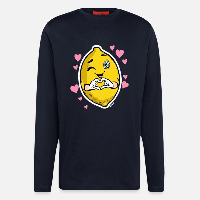 Lemon Heart Wink Emblem - Langarmshirt - made by SPREAD  - DARK NAVY