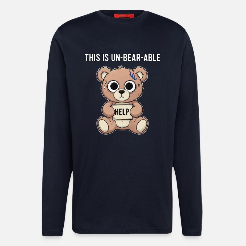 Unbearable Bear Saying - Longsleeve - made by SPREAD  - DARK NAVY
