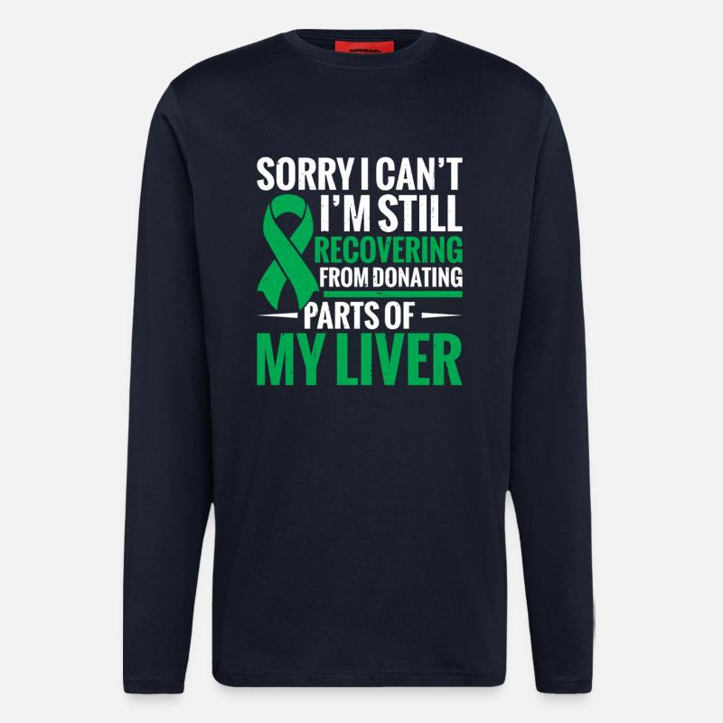 Lebertransplantations-Operation Leberempfänger - Langarmshirt - made by SPREAD  - DARK NAVY