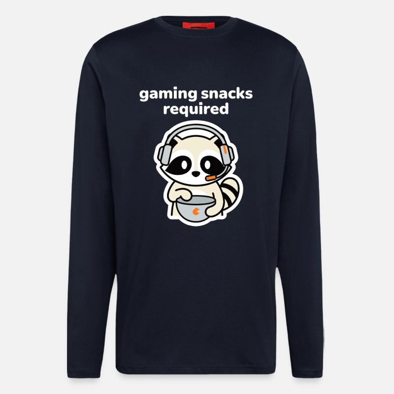 Gaming Snacks Required Waschbär Gamer - Langarmshirt - made by SPREAD  - DARK NAVY