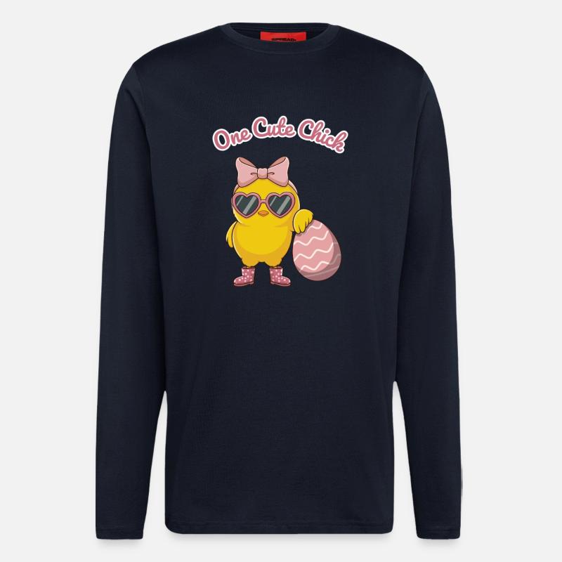 Süßes Küken mit Herzbrille - Langarmshirt - made by SPREAD - DARK NAVY