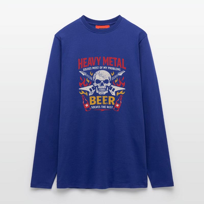 Heavy Metal solves my problems - Bier Spruch Langarmshirt - made by SPREAD 