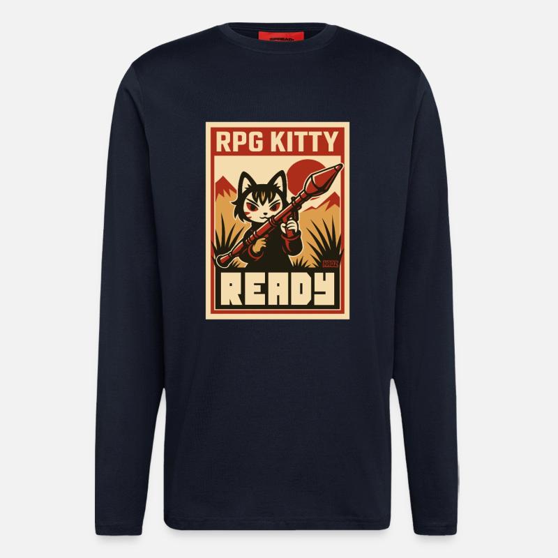 RPG Kitty Ready Poster - Longsleeve - made by SPREAD  - DARK NAVY